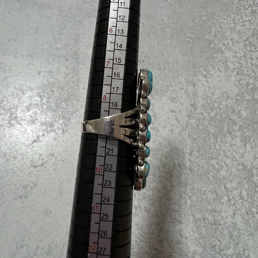 Turquoise Silver 925 Statement Ring Size 9 - image 5